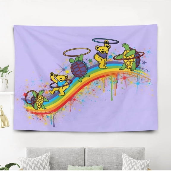 dancing bear pattern wall hanging 50*60 inches high-quality peach skin velvet material classic and charming