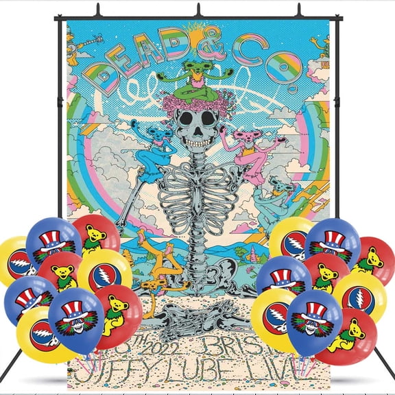 dancing bear the greatful dead Backdrop Banner Balloons Party Decorations Supplies Taspestry Wall Decor Background Poster
