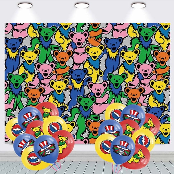 dancing bear the greatful dead Banner Wall Decor Party Decorations Balloons Taspestry Backdrop Background Poster Decor Supplies