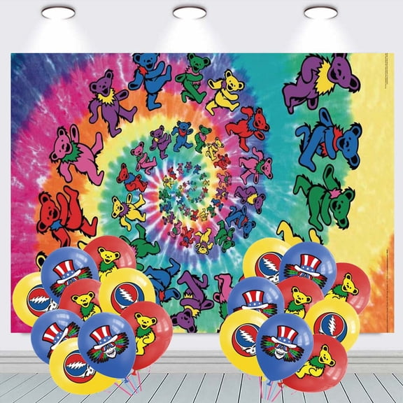 dancing bear the greatful dead Party Decorations Backdrop Banner Balloons Taspestry Wall Decor Background Poster Decor Supplies