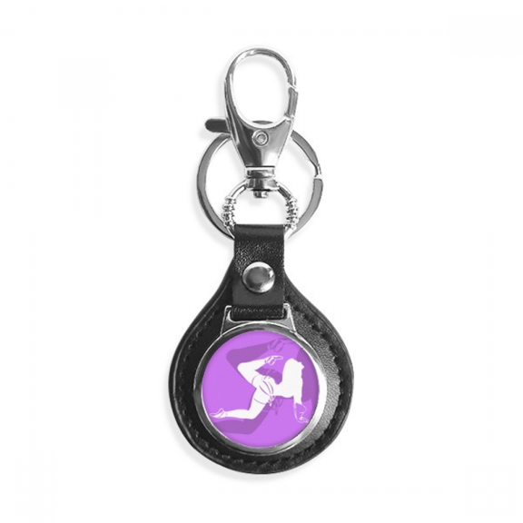 dancing plump beautiful woman key link chain keyholder finder hook metal
