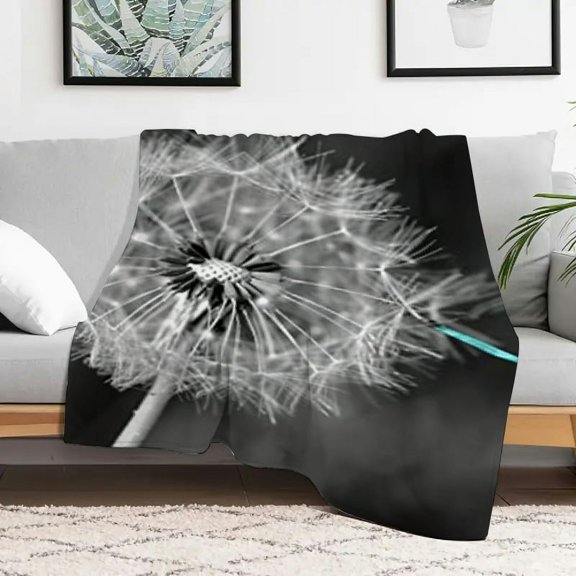 dandelion Fuzzy Fluffy Soft Cozy Blanket, Flannel Durable Soft and Warm Flannel Blanket, Warm Cozy Decorative Blanket Decor Gift Multifunctional gift blanket for sofas, travel, camping,