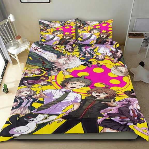 danganronpa Themed Bed Sheet Set Three Piece Set 36x75 Inches Comfortable And Skin Friendly Unique Design Creating A Star Studded Night Home Decor Gifts For Family Friends fans
