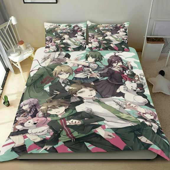 danganronpa Themed Bed Sheet Set Three Piece Set 36x75 Inches Comfortable And Skin Friendly Unique Design Creating A Star Studded Night Home Decor Gifts For Family Friends fans