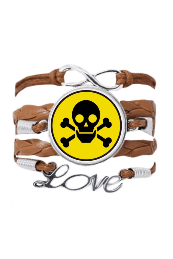 danger checal toxic skull symbol bracelet love chain ornament wristband