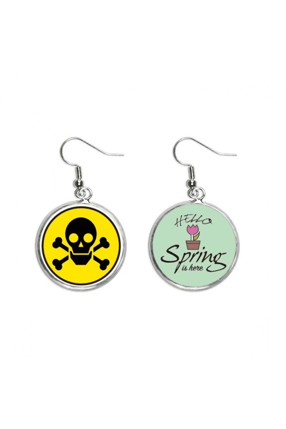 danger checal toxic skull symbol decoration dangle season sp earring jewelry