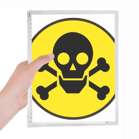 danger checal toxic skull symbol notebook loose diary refillable journal statiry