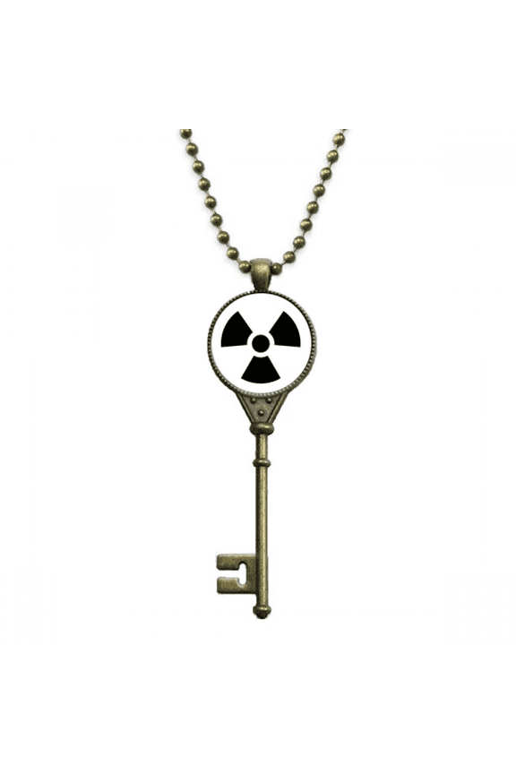 dangerous checal toxic radiation pattern key necklace pendant tray embellished chain