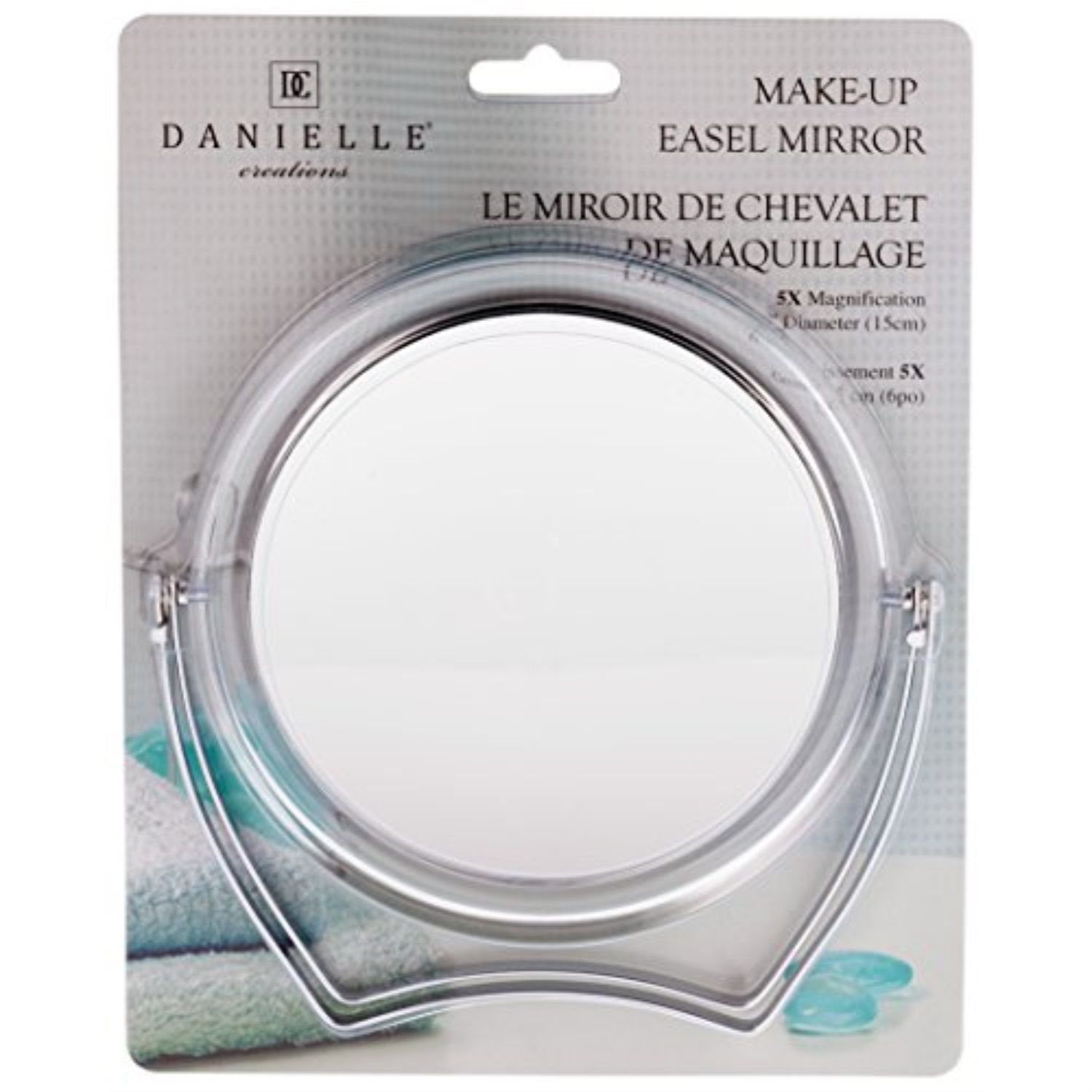 danielle creations chrome easel mirror, 5x magnification - image 1 of 2