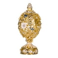 thumbnail image 1 of danila-souvenirs Faberge style Carved Egg with Flowers & Butterfly 2.8'' (7 cm) gold color, 1 of 4