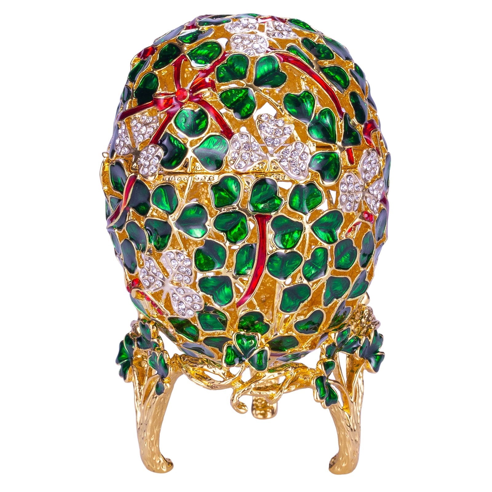 Danila-Souvenirs Uovo Portagioie Stile Fabergé Con Leoni E Cristalli, Altezza 15,5 Cm, Colore Blu, In Lega Metallica E Smalto - 2