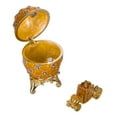 thumbnail image 1 of danila-souvenirs Faberge style Imperial Coronation Egg / Trinket Jewel Box with carriage 2.6'' (6.5 cm) yellow, 1 of 4