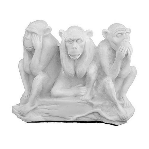 danila-souvenirs Marble Statue Figurine See, Hear, Speak No Evil Three Wise Monkeys 4.4'' (11 cm)