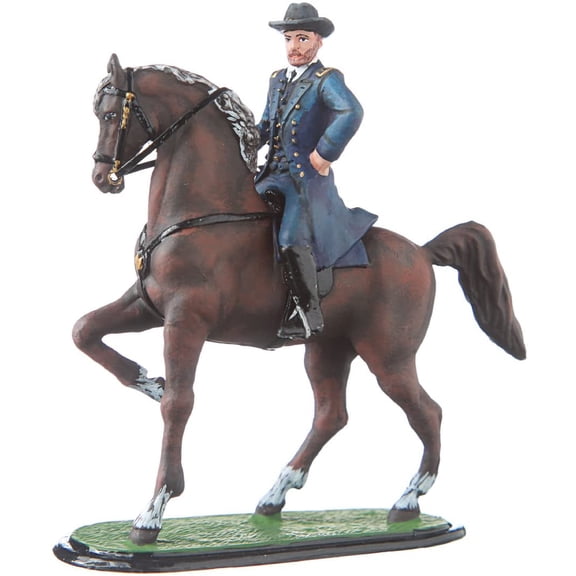 danila-souvenirs Tin Soldier USA Civil war Northerners General Ulysses Grant on his Horse Hand Painted Metal Sculpture Miniature Figurine 54mm #CW01a