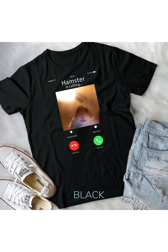 dank meme hamster staring front camera hamster calling gift Unisex T-shirt