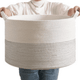 CLHMILY&Z 80L Laundry Basket Round Storage Rope Basket - 16