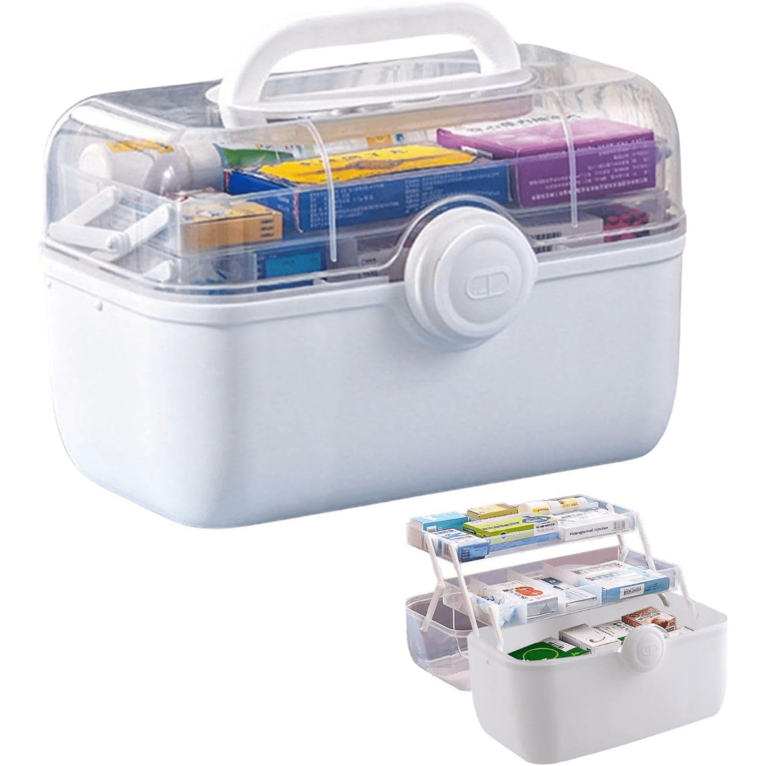 danneibiubiu Portable Medical Storage Containers 3-Tier Foldable Tray ...