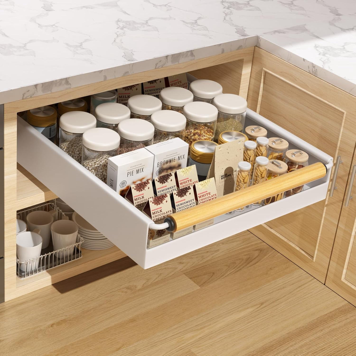 danneibiubiu Pull Out Cabinet Organizer 15.3'' Deep Expandable Slide ...