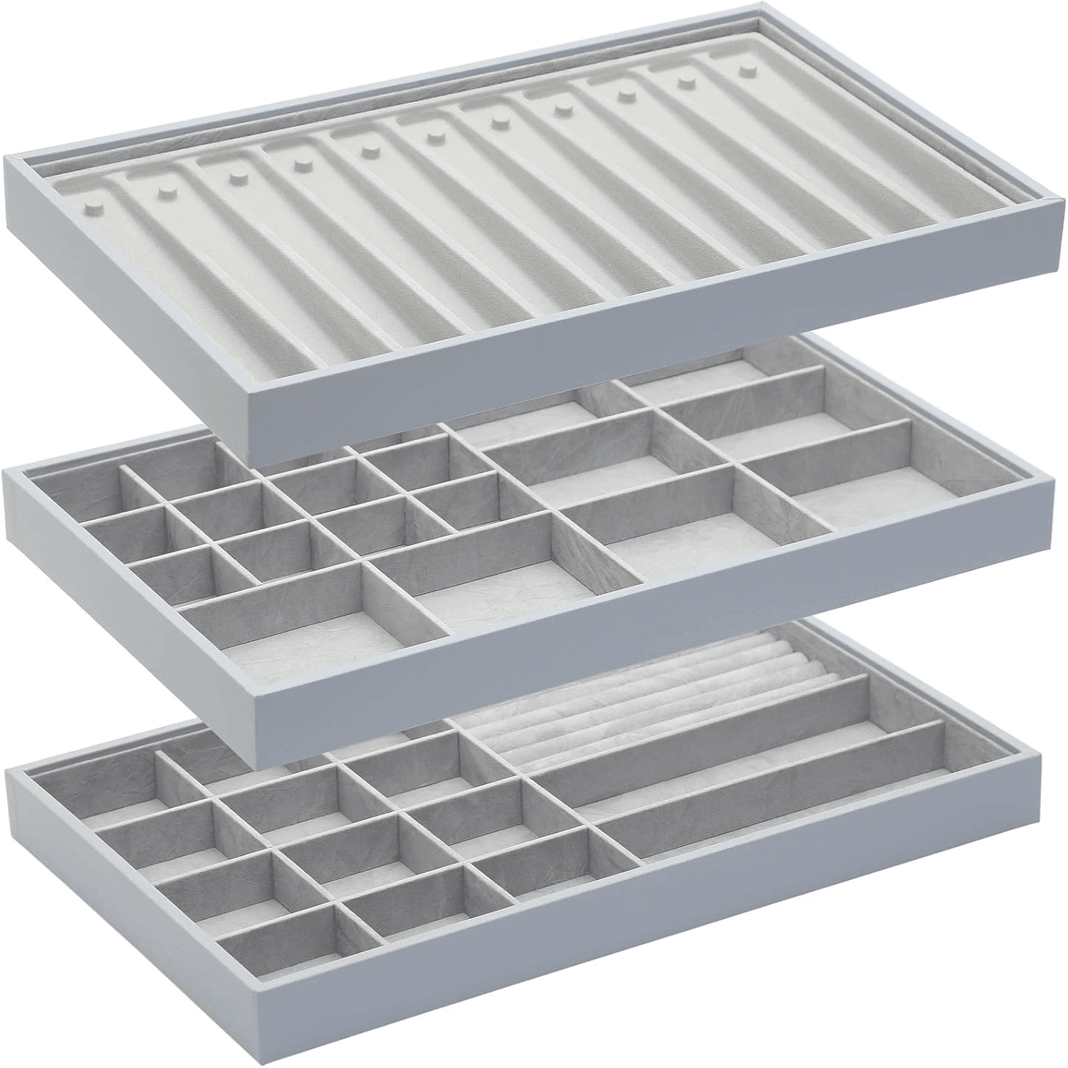 danneibiubiu Stackable Jewelry Organizer Trays Accessories Storage for ...