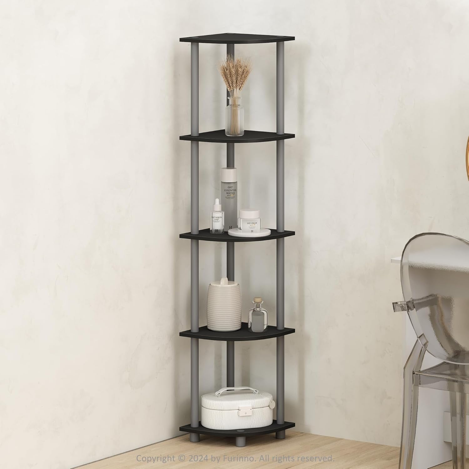 Turn Rack danneibiubiu Turn-N-Tube 5 Tier Freestanding Corner Display Rack ...