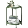 danpinera 2 Tier Metal Side Table with Removable Tray,Round End Table