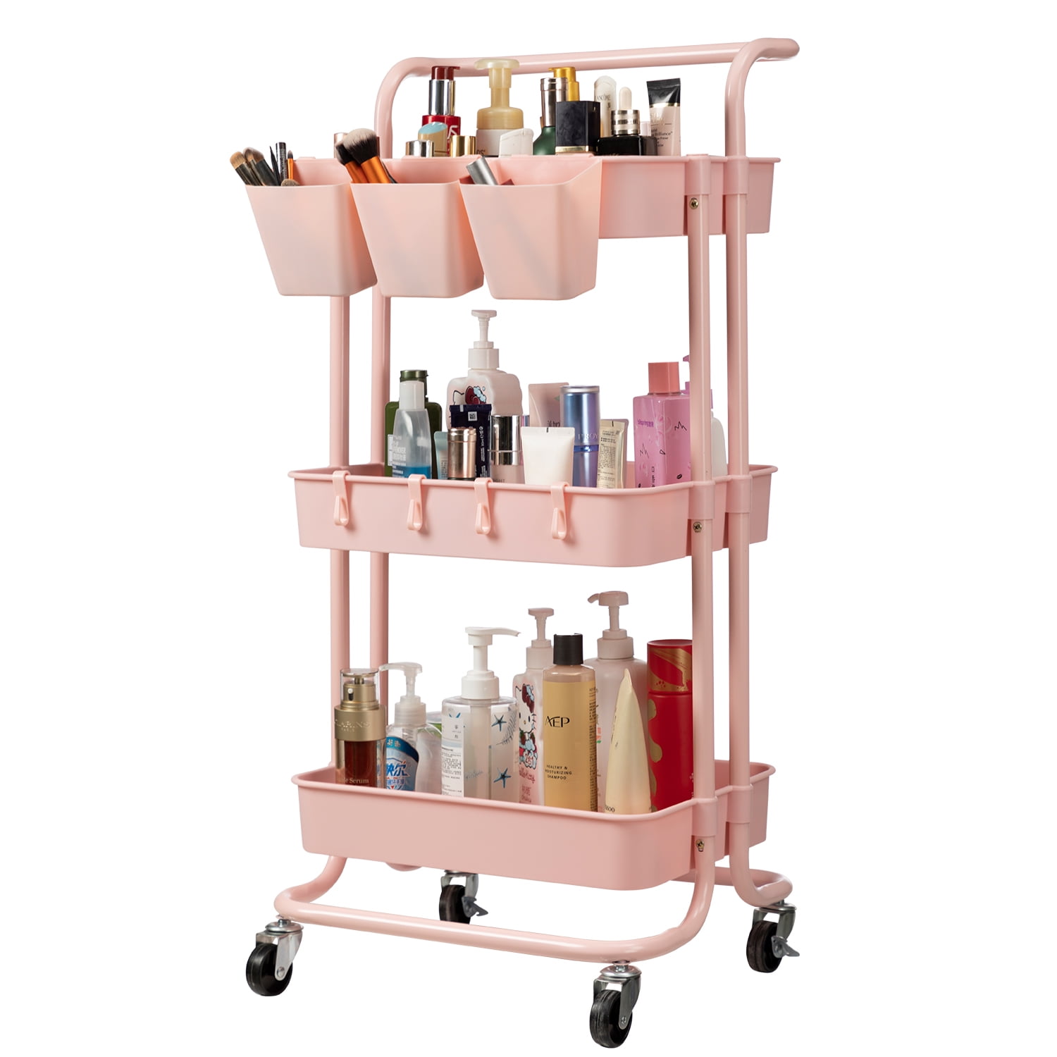 danpinera 3Tier Utility Rolling Storage Cart with Lockable Wheels U
