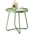 thumbnail image 1 of danpinera Outdoor Patio Side Table, Small Round Metal End Table with Flower Cut Outs Weather Resistant for Outside 17.72" Height - Green, 1 of 7