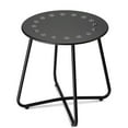danpinera Round Metal Outdoor Patio Side Table, Weather Resistant