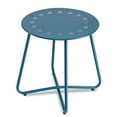 danpinera Outdoor Patio Side Table, Small Round Metal End Table,Weather