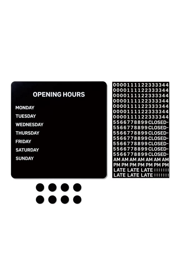 Magnetic Metal Business Hours Sign, No Drill Waterproof Plaque for Window & Cafe