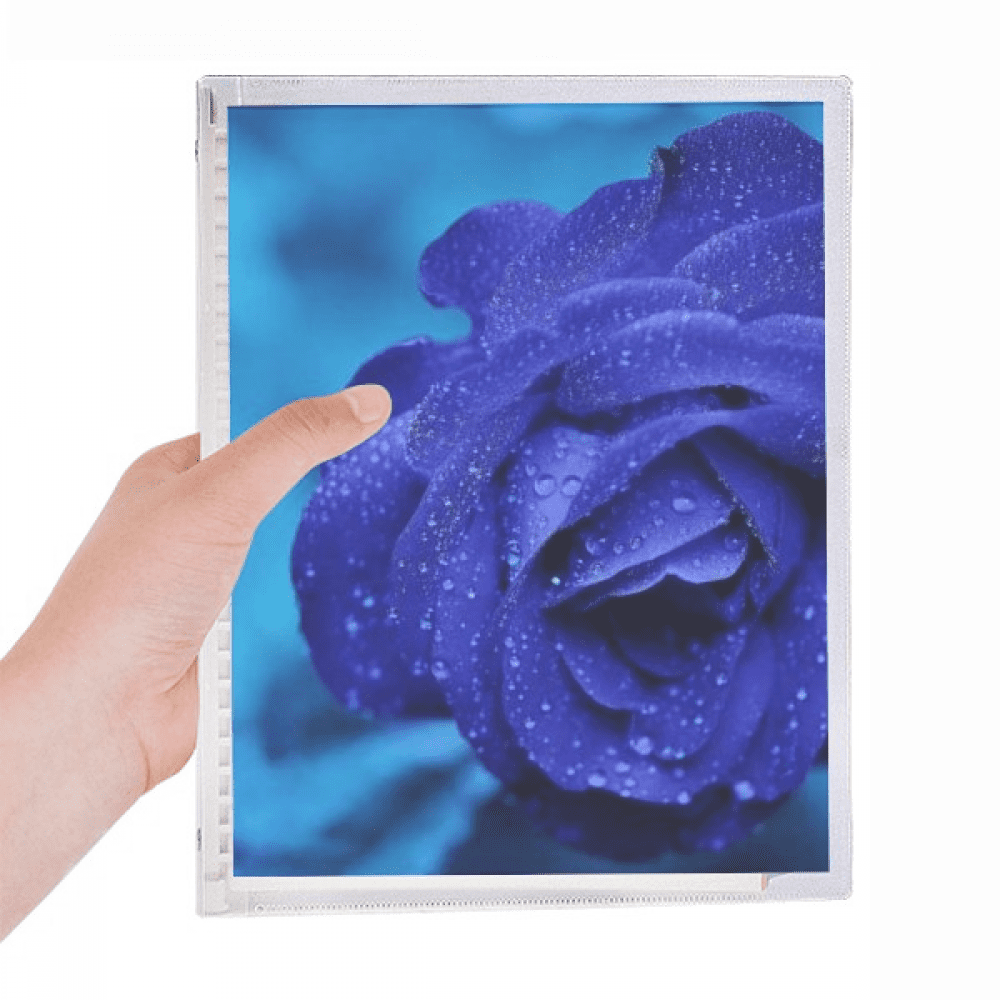 dark blue roses flowers notebook loose diary refillable journal statiry