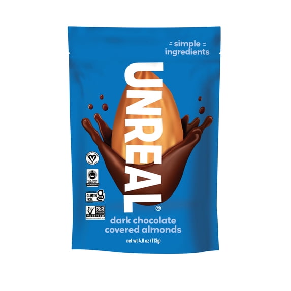 Dark chocolate covered almonds - everyday 4 oz