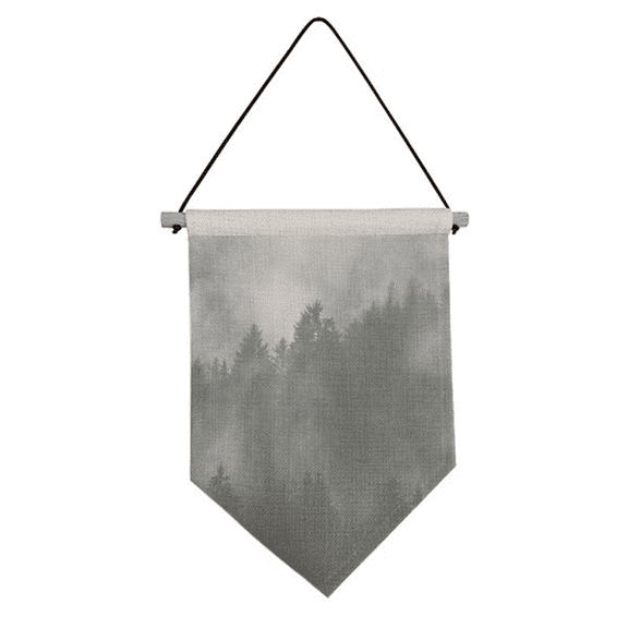 dark mountain fog mist Canvas Flag Hanging Wall Art Decor Banner