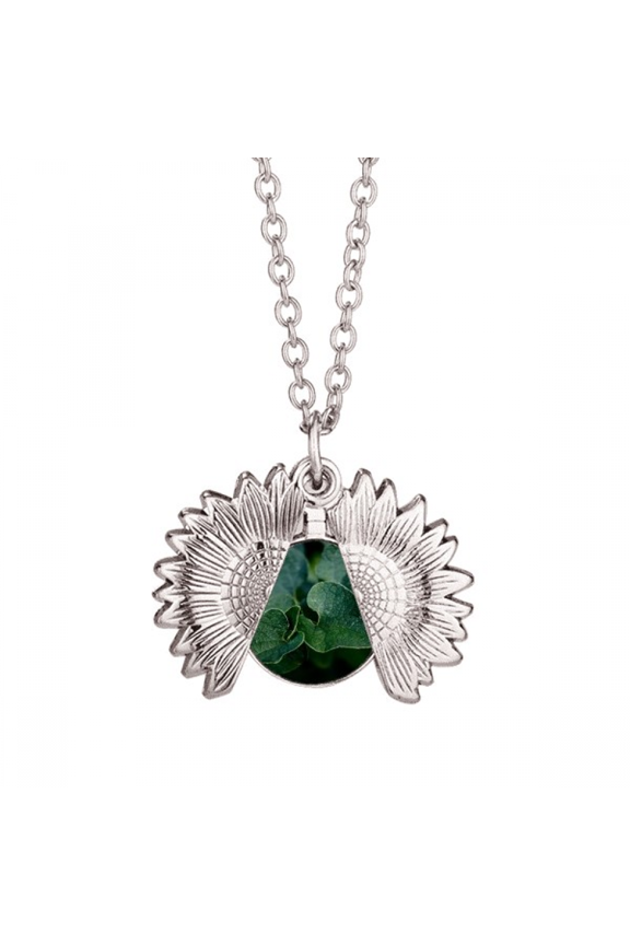 dark picture nature sunflower necklace pendant locket jewelry