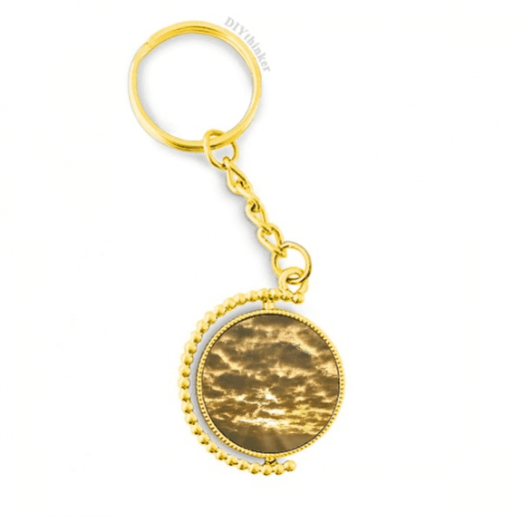 dark sunshine yellow clouds metal connector key chain  accessory en keyholder