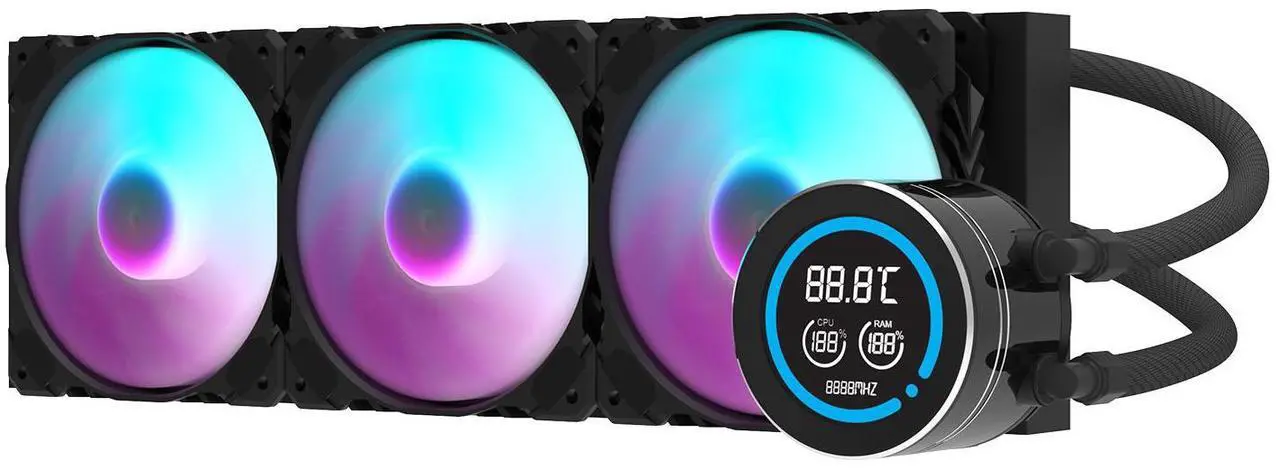 darkFlash DF-DN360D-BK  AIO CPU Liquid Cooler ARGB, PWM Fans, Compatible with Intel 1851/1700, AMD AM4/AM5 - Black