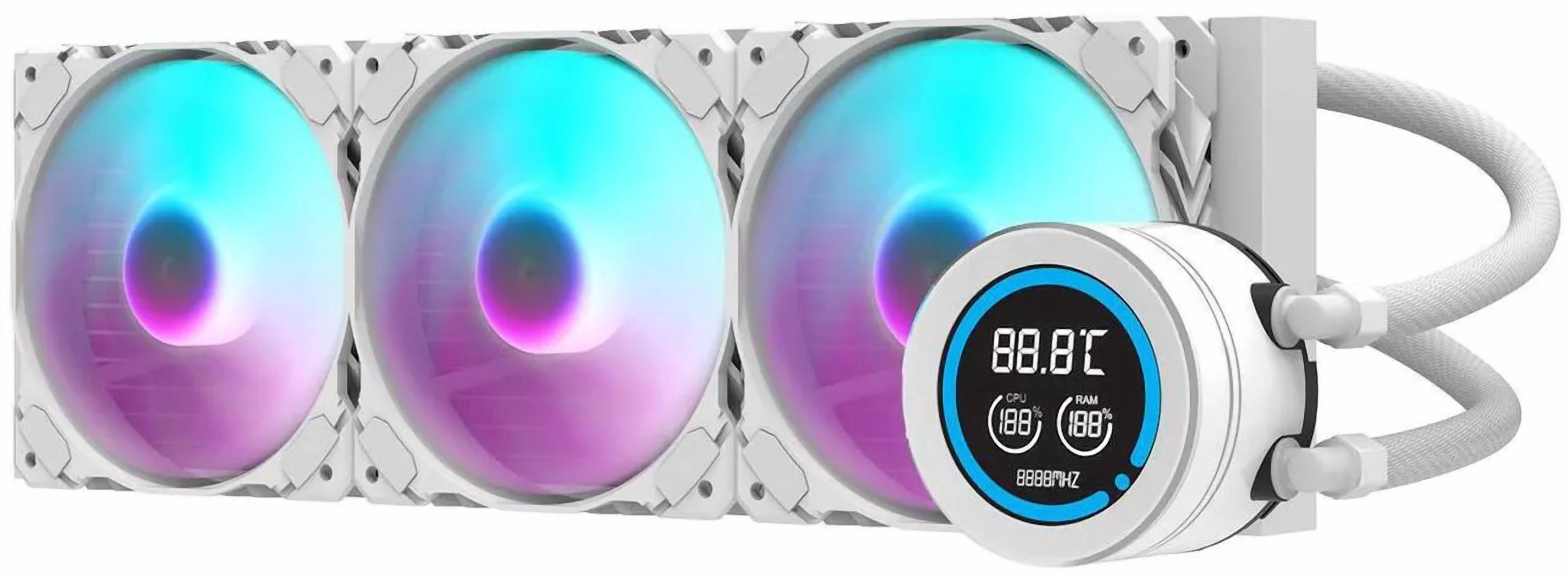 darkFlash DF-DN360D-WH AIO CPU Liquid Cooler ARGB, PWM Fans, Compatible with Intel 1851/1700, AMD AM4/AM5- White