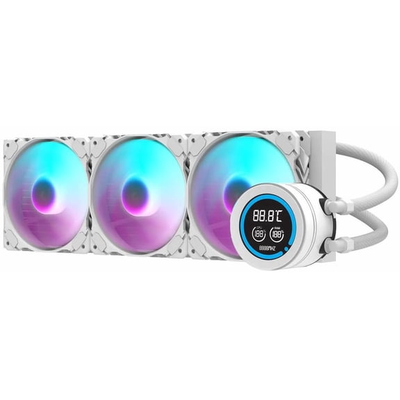 darkFlash DF-DN360D-WH AIO CPU Liquid Cooler ARGB, PWM Fans, Compatible with Intel 1851/1700, AMD AM4/AM5- White