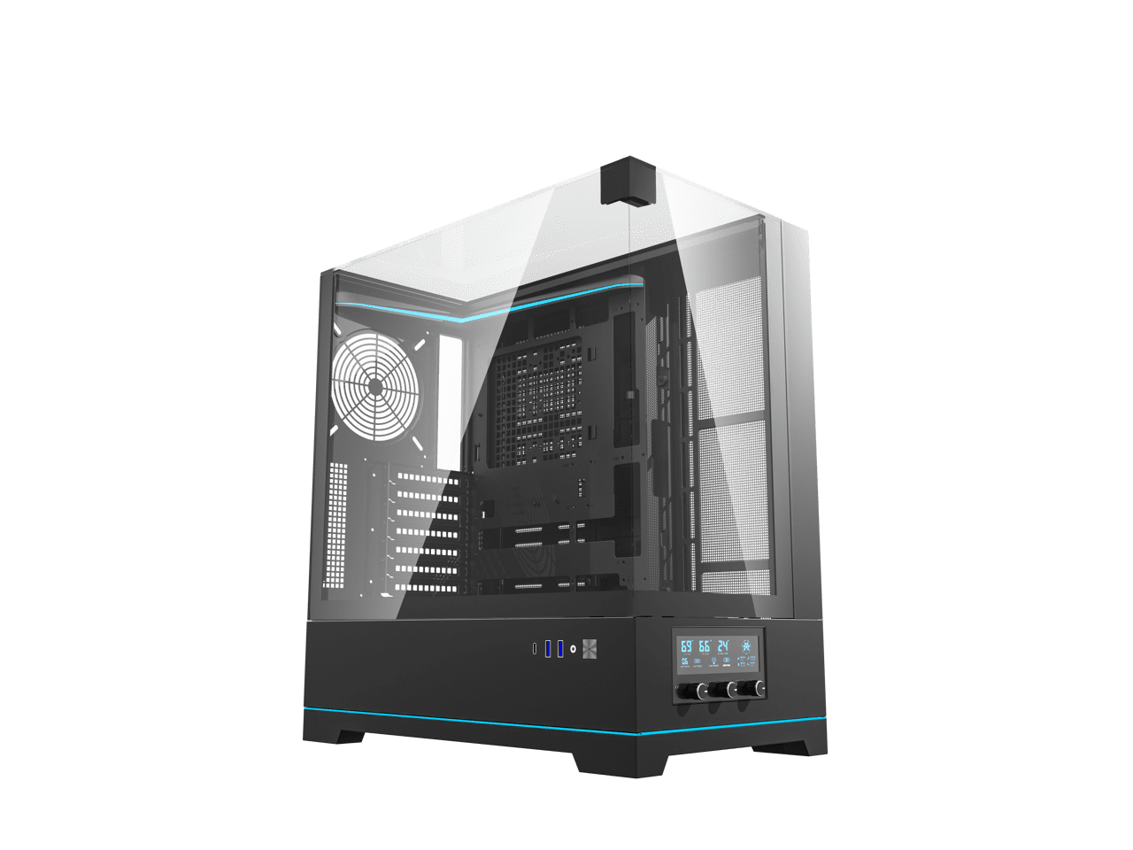 darkFlash DY450 Black Steel / Tempered Glass ATX Black chassis ,0.8mm SPCC Case