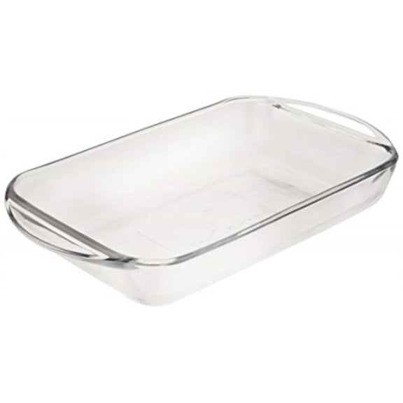 Anchor Glass Bake Dish, Clear 2 Quart Glass Baking Dish, 8 x 11 Inch Oven Safe Bakeware for Casseroles, Baking, Roasting and Food Storage