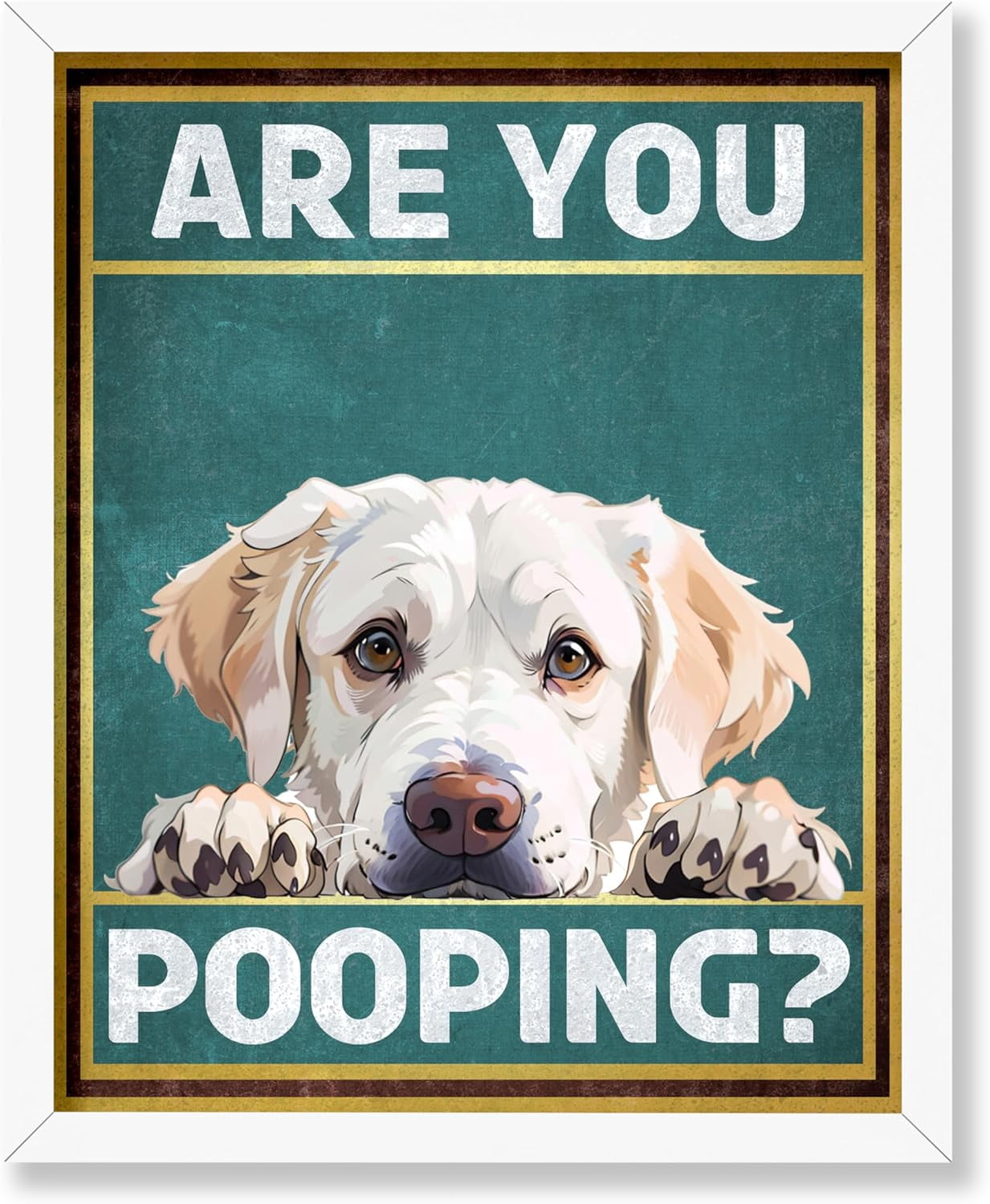 dashuaibi-Are You Pooping Poster - Golden Retriever Print - Cute Dog Wall Art - Funny Kids ...