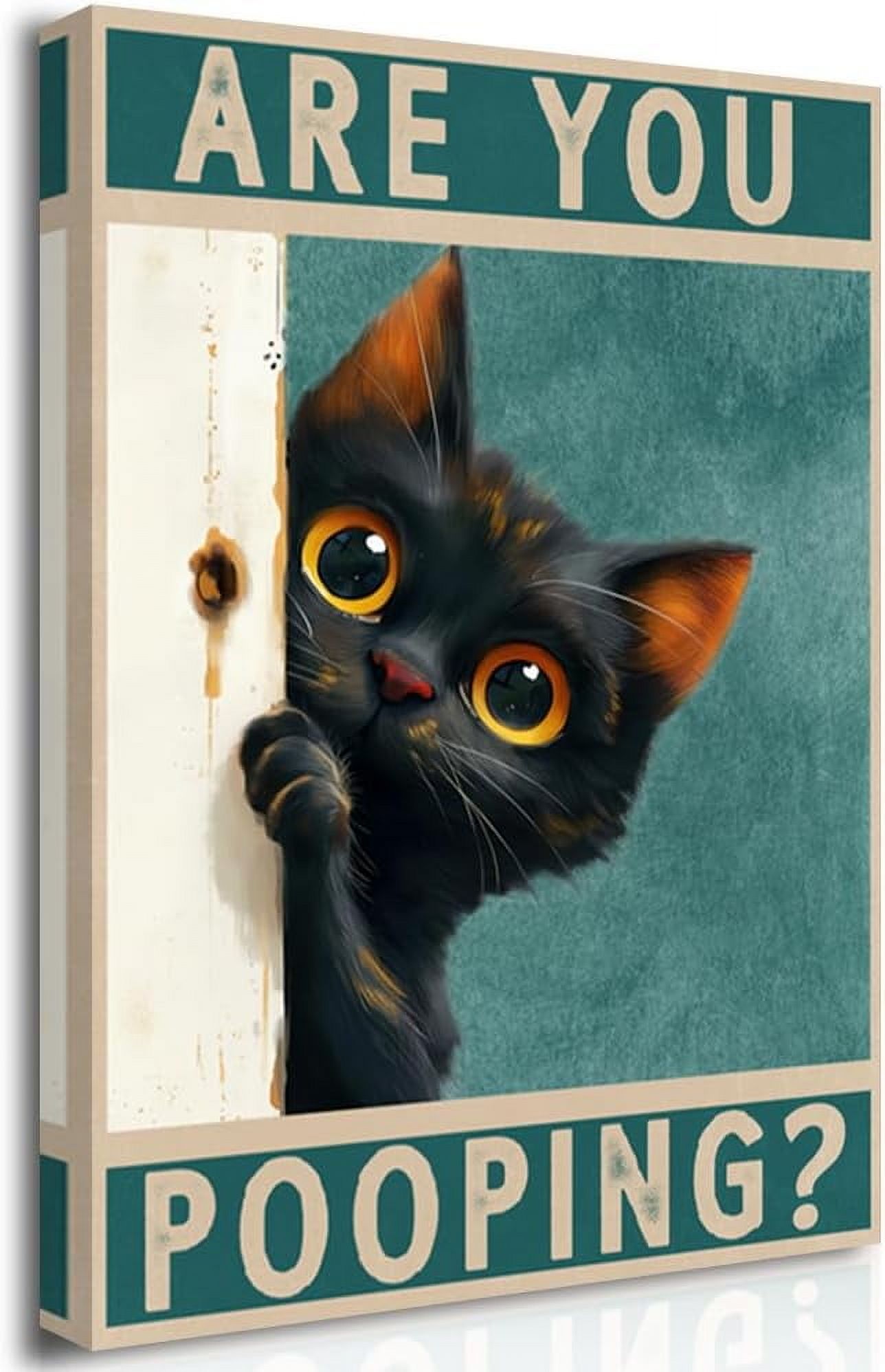 dashuaibi-Bathroom Wall Art Black Cat Are You Pooping Funny Bathroom ...