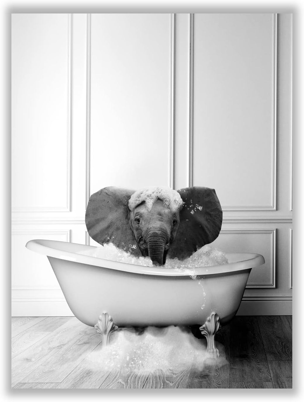 dashuaibiFunny bathroom cute baby elephant decoration poster bathroom