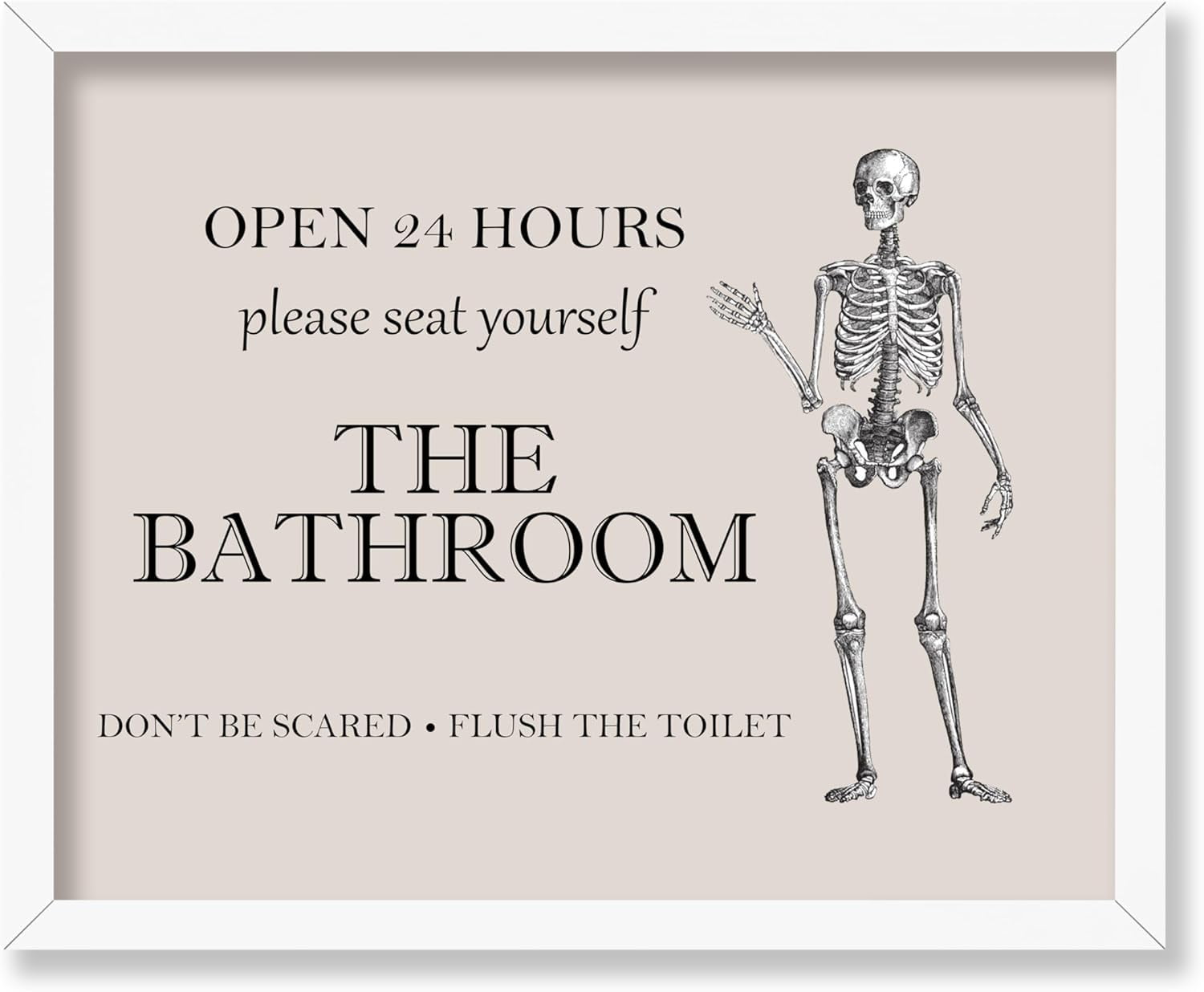 dashuaibi-The Bathroom Sign Poster - Don't Be Scared Print - Skeleton ...