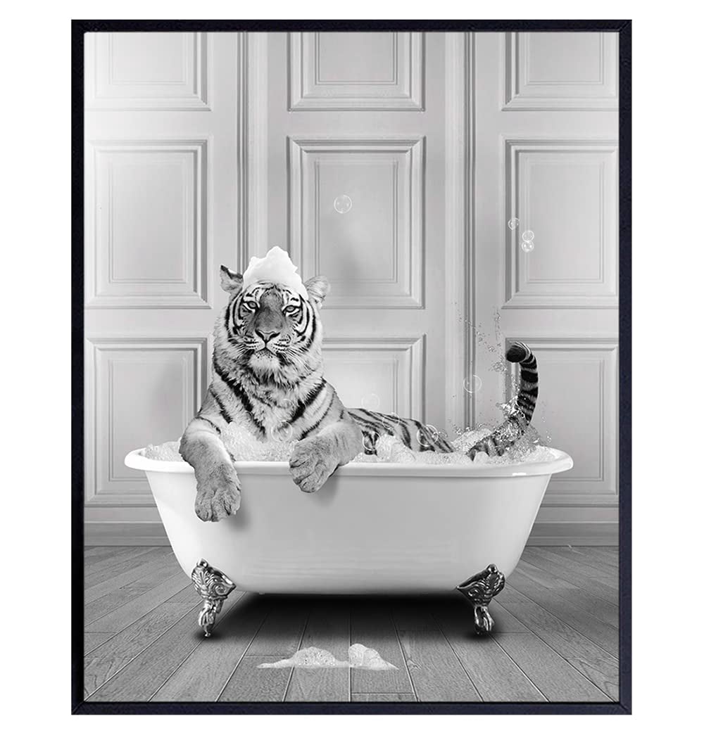 dashuaibi-Tiger Bathroom Wall Art & Decor - Funny Bathroom Decor Wall ...
