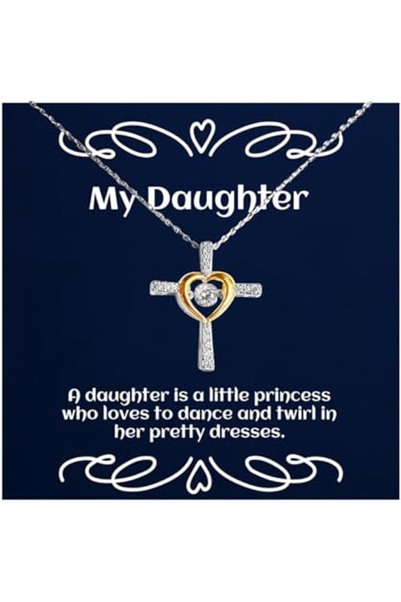 A daughter is a little princess who loves. Cross Dancing Necklace, Daughter Present From Dad, Inspirational Jewelry For Daughter, Gifts for daughter, Birthday gifts for daughter, Christmas gifts for