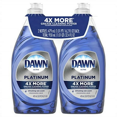 dawn platinum dishwashing liquid dish soap refreshing rain 2x16.2 oz (packaging may vary)