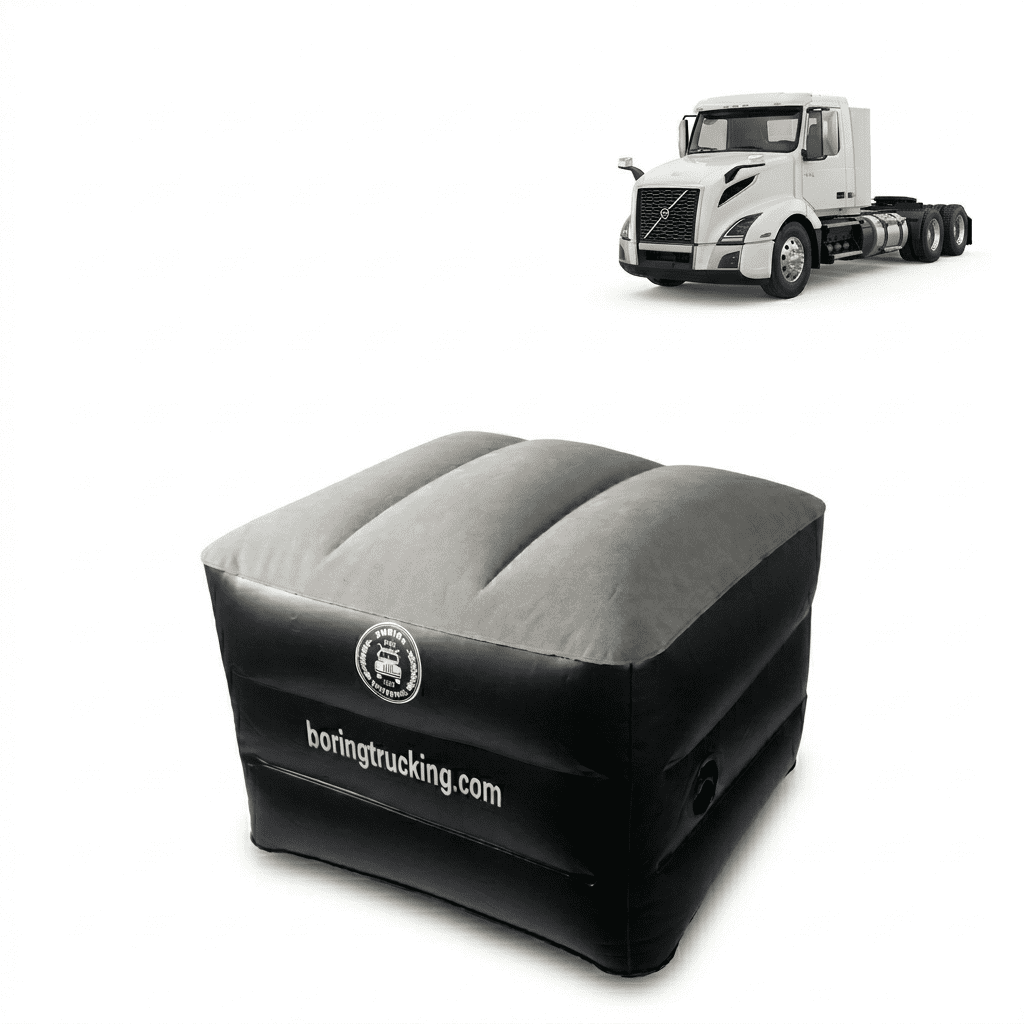 Boring Trucking Day Cab Bed, Inflatable Seat Gap Filler for Semi Trucks, Fits Between Seats, 20x20x15 Inch, 250lb Capacity, Manual Pump Included
