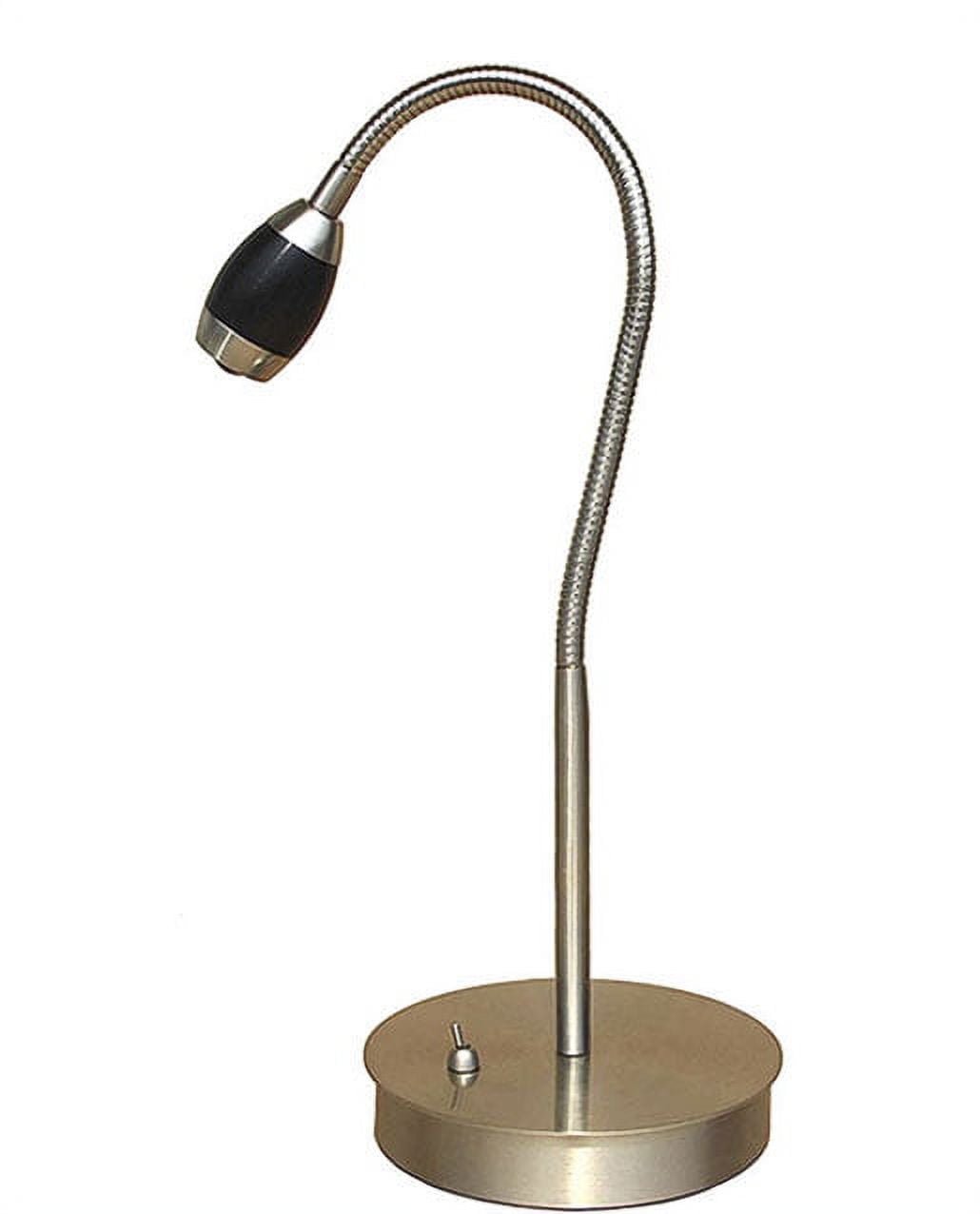 daylight24 Adjustable Beam High Output LED Desk Lamp, Nickel w/Black Head