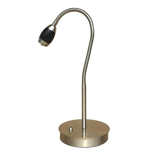 daylight24 Adjustable Beam High Output LED Desk Lamp, Nickel w/Black Head
